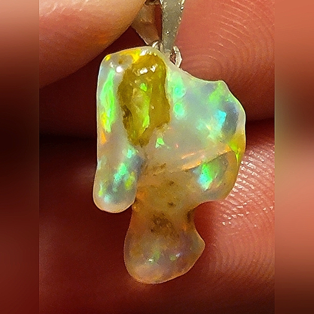 5ctw African Opal Rough Untreated Crystal Pendant Unique Stone 13x8x7mm